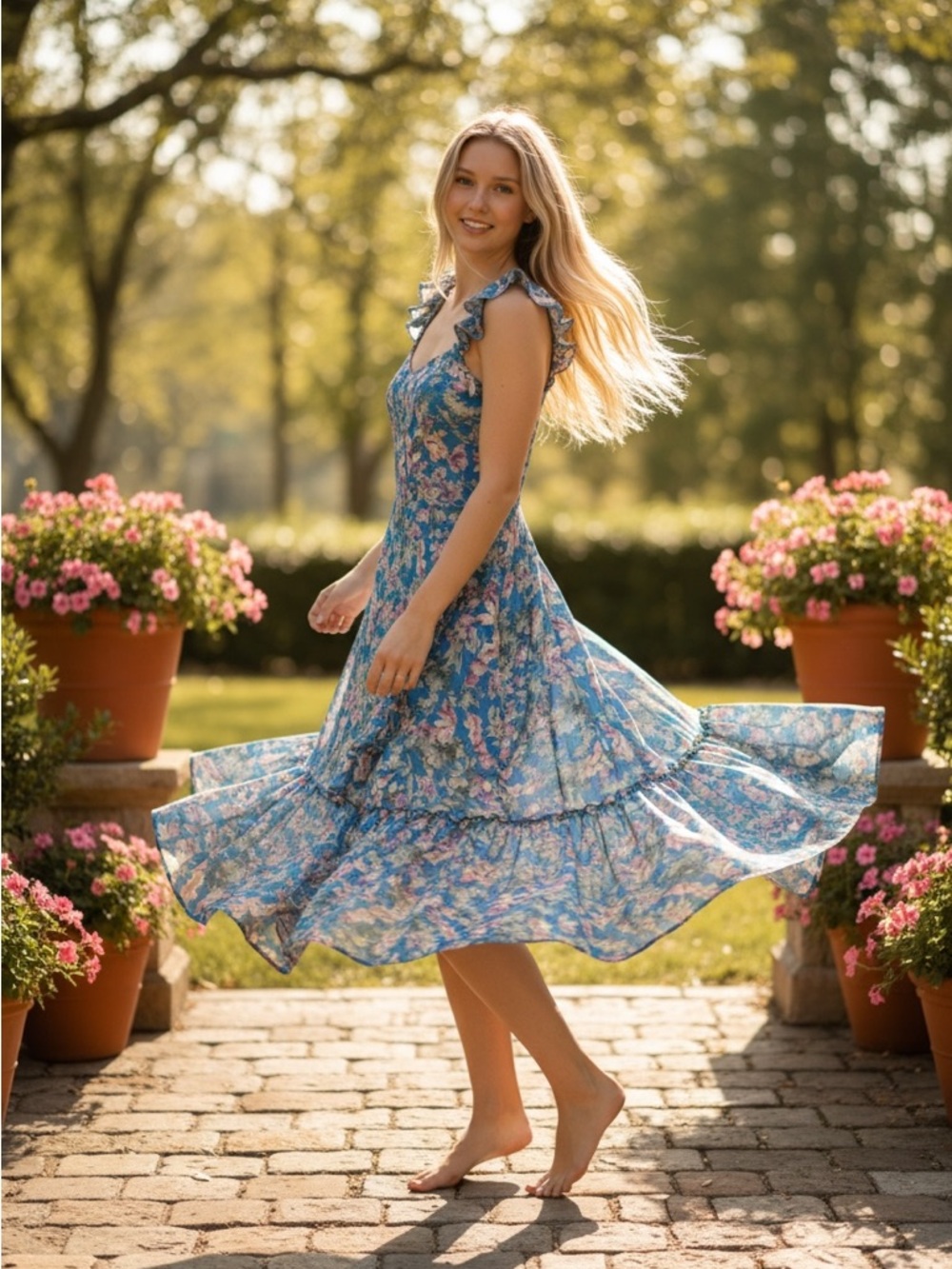 Nordstrom Socialite Floral Midi Dress size